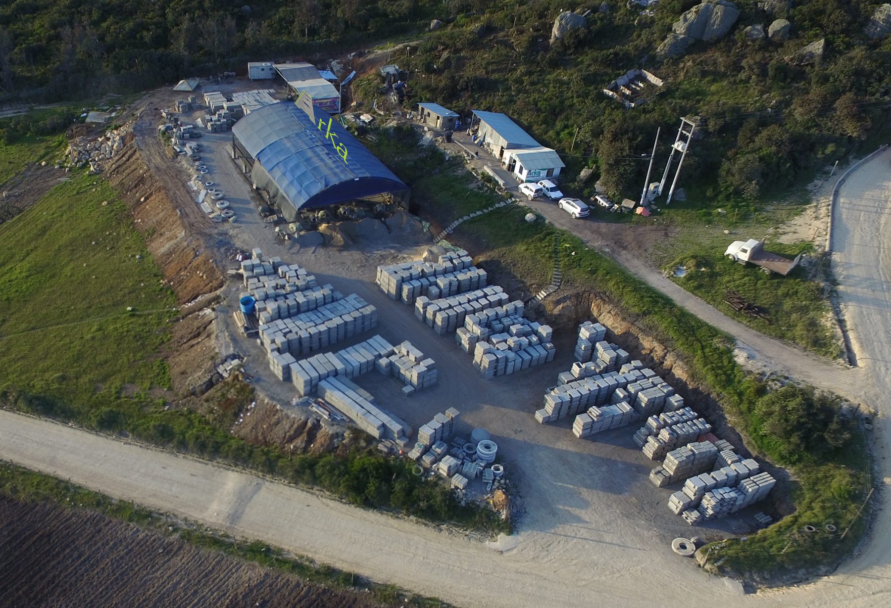 Vista aérea de la fábrica ARKA Prefabricados